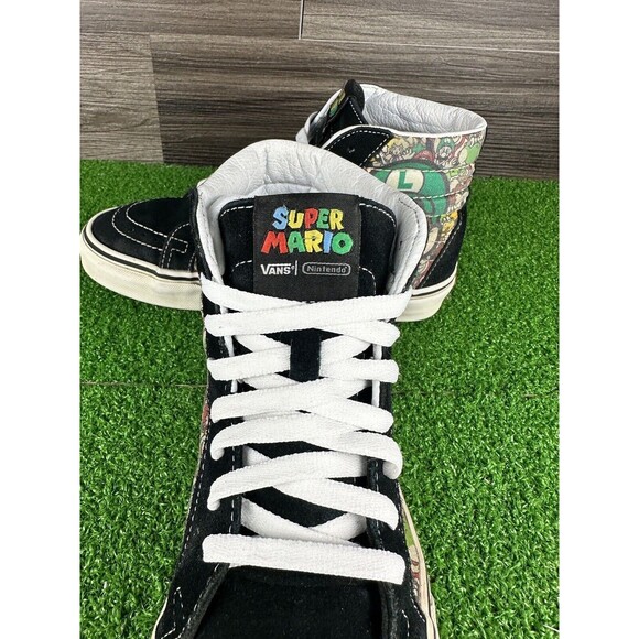 RARE Vans x Nintendo SK8-Hi Super Mario Brothers Skate Shoes Size M 7 or W 8.5 - Picture 3 of 9